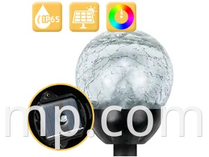 Spinner solar colorido de metal externo para lâmpada de decoração de jardim